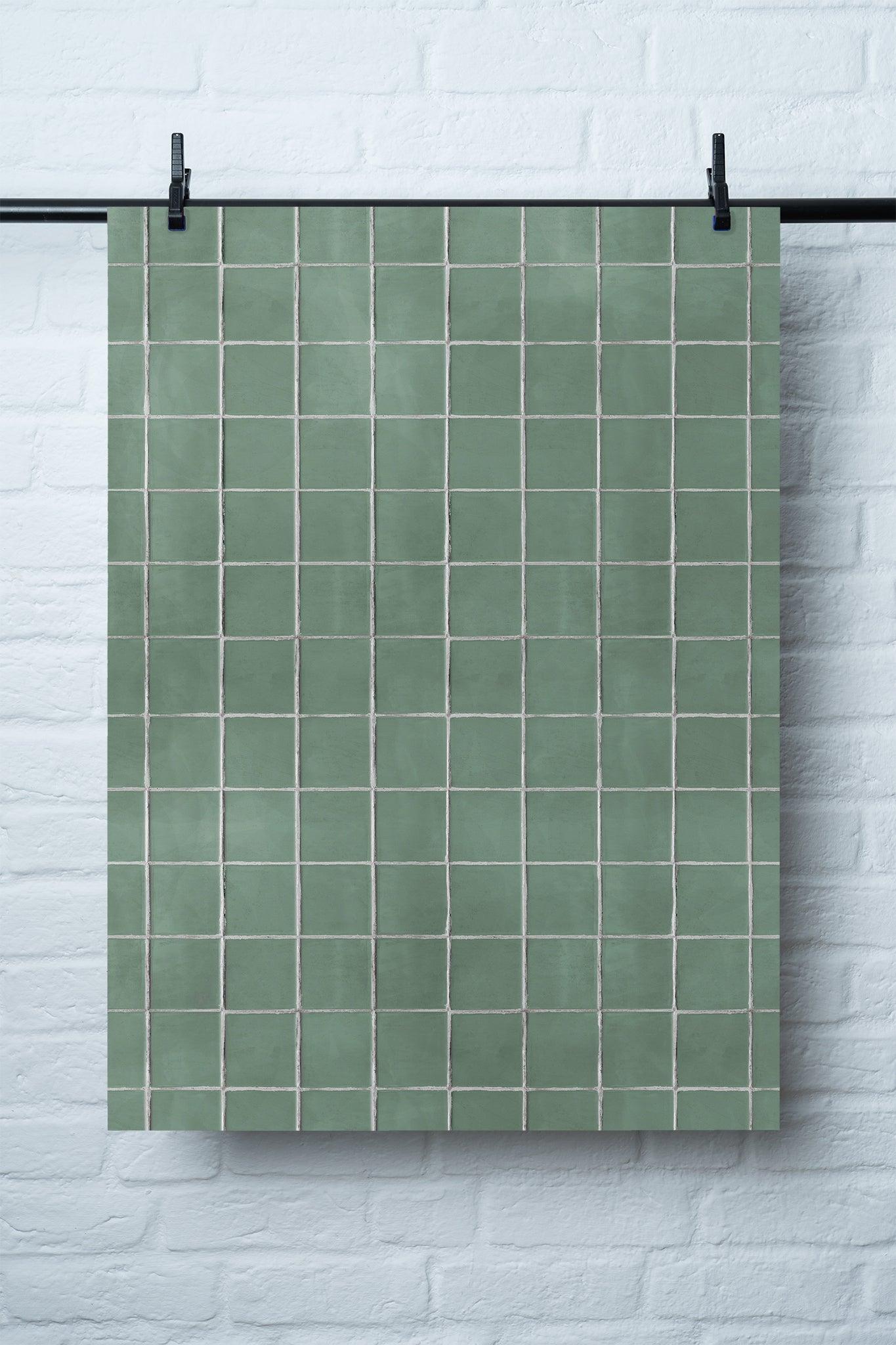 Backdrop „Zucchini“ – Grüner Fotohintergrund Fliesenoptik - BACKDROP SHOP