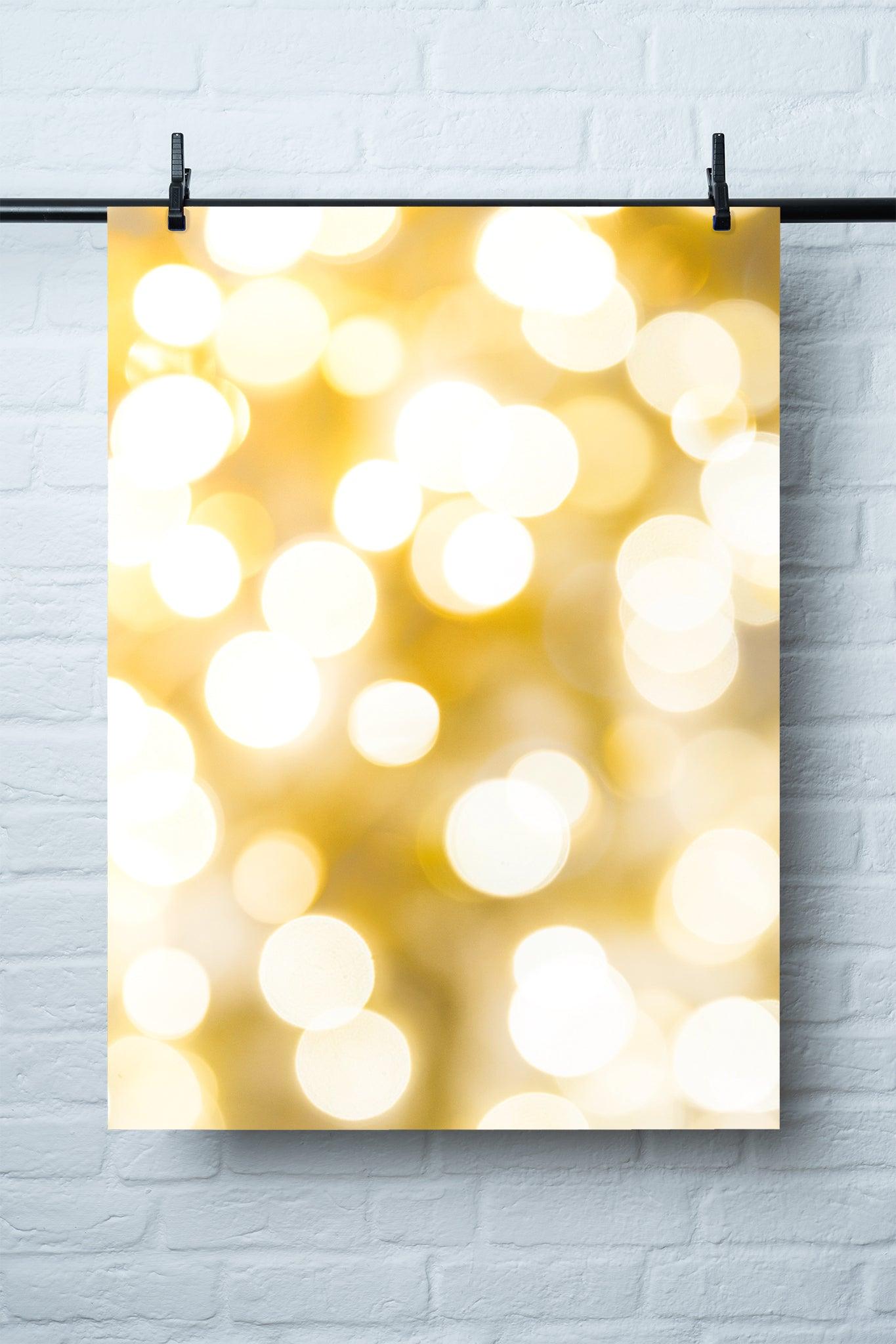 Vinyl Backdrop „Vanillekipferl“ – Gelber Bokeh-Fotohintergrund für Foodfotografie, Made in Germany, 60x90cm