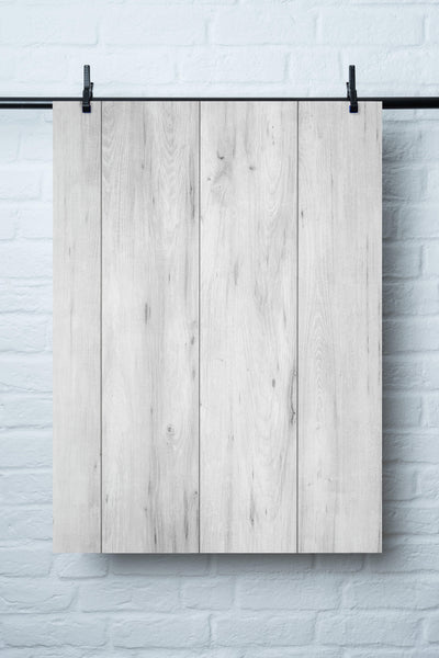 Vinyl Backdrop „Salz" – Grauer Fotohintergrund Holzoptik für Foodfotografie, Made in Germany, 60x90cm