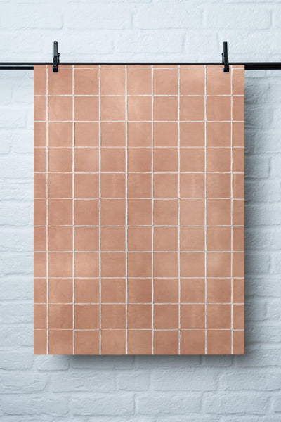 Vinyl Backdrop „Hokkaido" – Terracotta Fotohintergrund Fliesenoptik für Foodfotografie, Made in Germany, 60x90cm