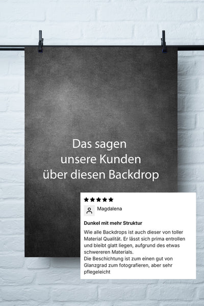 Vinyl Backdrop „Mohn“ – Dunkelgrauer Fotohintergrund mit Kundenbewertung, Made in Germany, 60x90cm